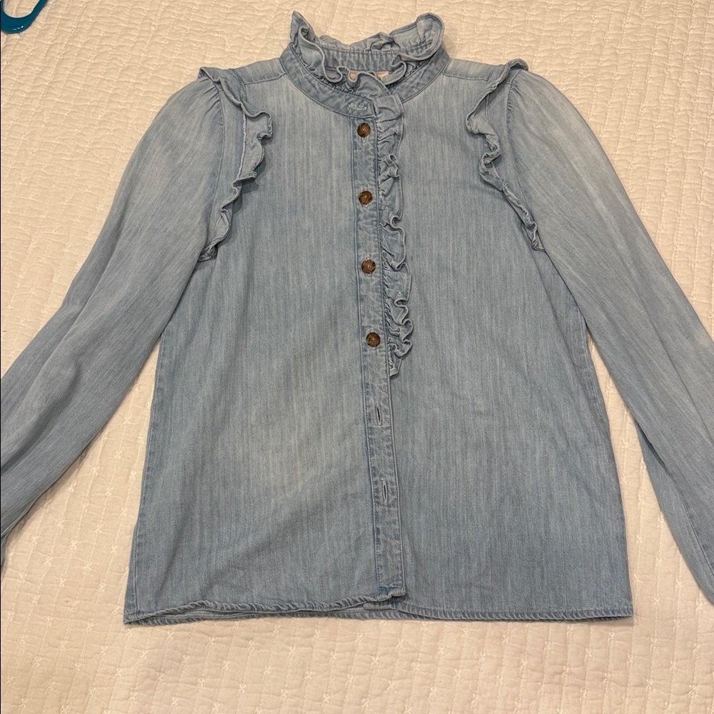 Sezane Eva Shirt Bleu Très Clair - Size 36